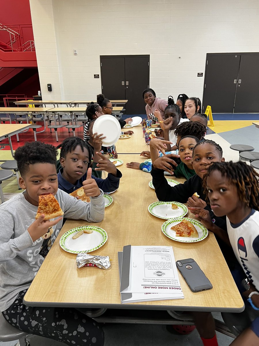 Today the top three classes from our All For Books Sticker sale enjoyed a pizza party! Congratulations Ms. Dorsey, Ms. Sumrall, and Ms. Casseus! <a href="/JCEScholars/">Jackson Creek</a>