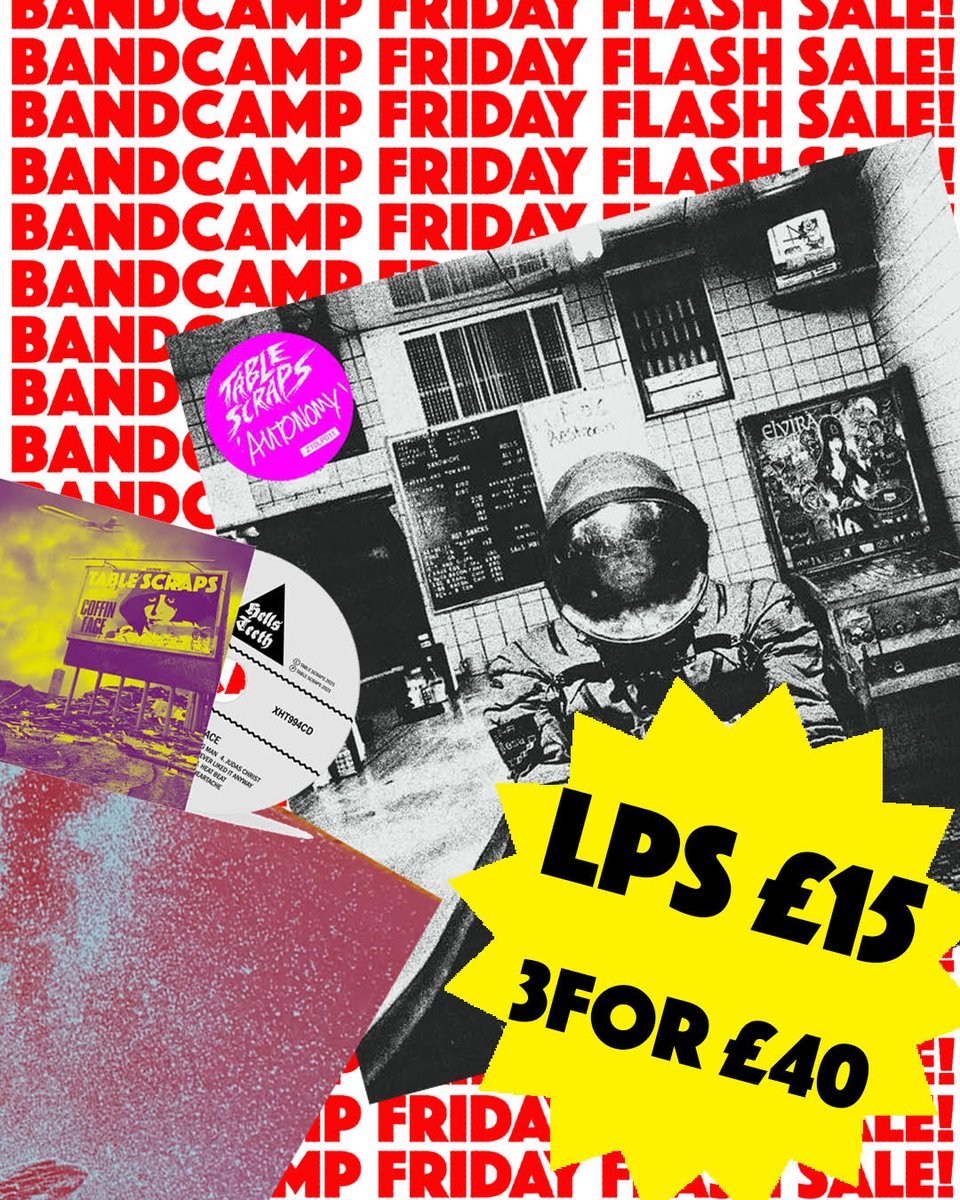 Bandcamp Friday bonanza flash sale! All LPs £15 (plus all three for £40) and an irresistable CD bundle too. Free 7" of 'Sick of Me' with every order! Yowza! bit.ly/scrapshop