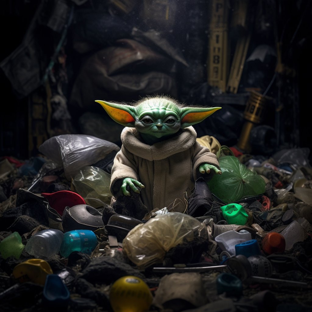 Yoda & plastic Pollution #MayThe4thBeWithYou #plasticpollution #yoda #StarWarsDay
#ENVIROMENTALART #AIArtworks #midjourney #midjourneyv51