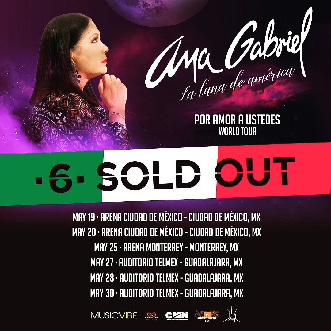 AnaGabrielUSA's tweet photo. Se vienen 6 SOLD OUTS en Mexico 
#AnaGabriel https://t.co/o34dDxiO4d
