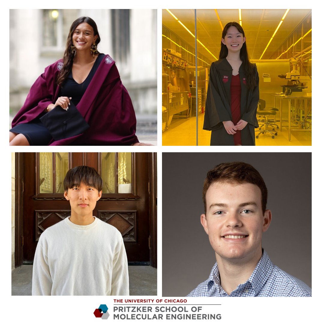 UChicagoPME's tweet image. A high distinction! Four @UChicago molecular engineering students have been named @NSF Graduate Research Fellows: Grace Chen, Madeline Joseph, Wilson Turner, and Lucas Wang. Congratulations! 🙌
Read more at bit.ly/3HERZfw

#EngineertheFuture #UChicagoPME