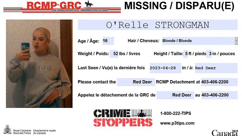 rdnewsNOW's tweet photo. Missing: O’Relle Strongman, 16, of Red Deer https://t.co/xDB6NIsXpH https://t.co/iUaqqA3gMQ