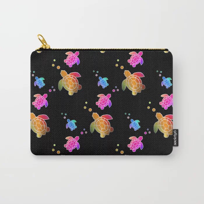 Sea Turtles Black Carry-All Pouch society6.com/product/sea-tu… 

Carry All Pouch 
#turtles #underthesea #ayearforart #society6