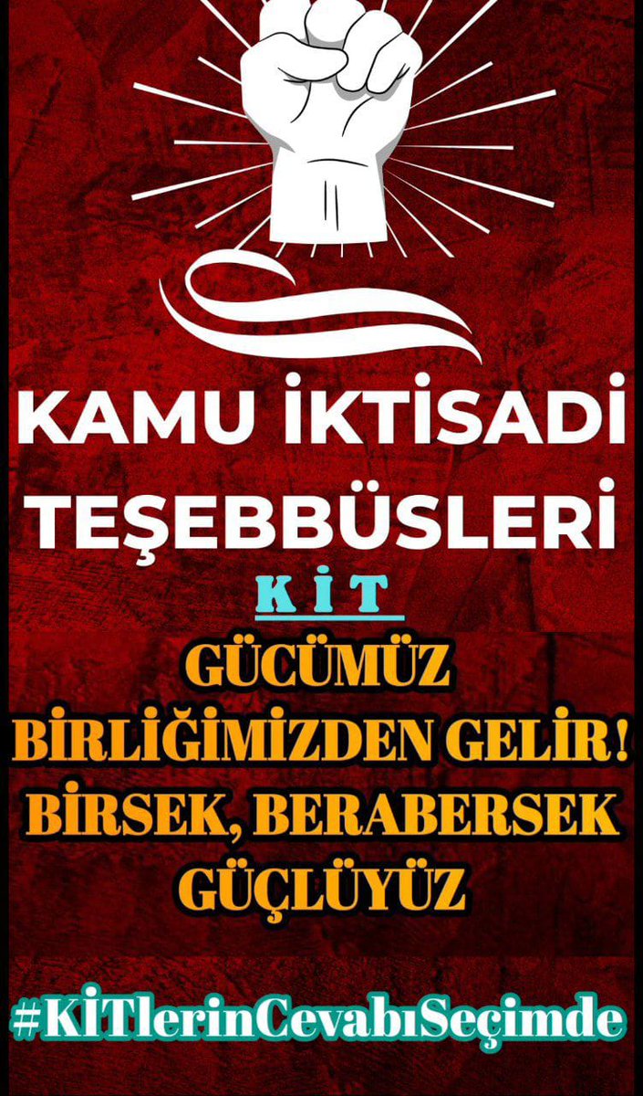 #KİTlerinCevabıSeçimde
Önceki dönem Seçim Manifestosu açıklandığında KİT TAŞERON Kalmayacak vaadiyle BEKLETİLDİK Hatta bununla alakalı Cumhurbaşkanlığı Kararnamesi mevcuttur. 
Ve  yeni bir seçim yine bir vaat var ortada 90 bin kit taşeron dosyası tamamlandığı halde. İNANALIM