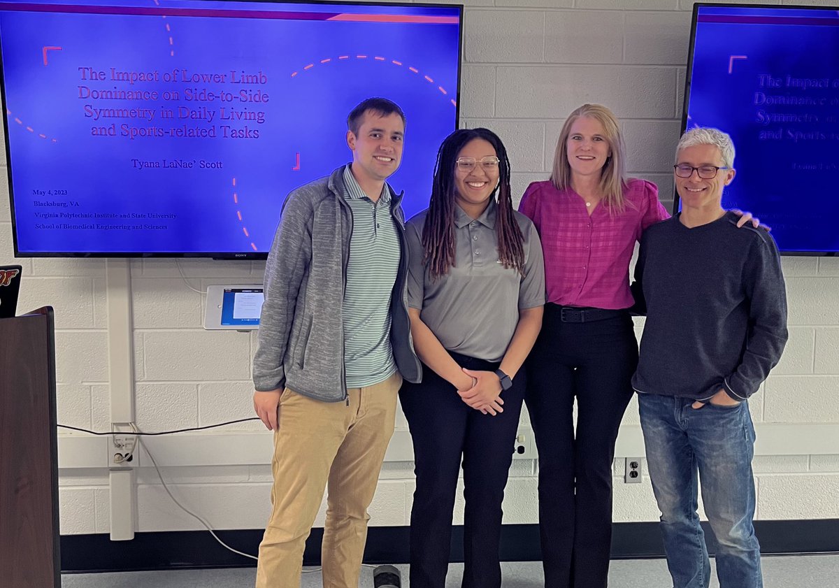 Dr. Robin Queen (@rmqueen_vt) on Twitter photo Another great day in the <a href="/GranataLab/">Granata Lab</a>! Congrats to <a href="/tyana_scott/">Tyana Scott</a> on successfully defending her MS thesis exploring the impact of limb dominance on load symmetry! Thanks to <a href="/snake_flyer/">Jake Socha</a> and Garret Burks for being an amazing committee! #biomechanics <a href="/BEAMvt/">Virginia Tech Biomedical Engineering & Mechanics</a> <a href="/VTEngineering/">Virginia Tech Engineering</a> Another great day in the <a href="/GranataLab/">Granata Lab</a>! Congrats to <a href="/tyana_scott/">Tyana Scott</a> on successfully defending her MS thesis exploring the impact of limb dominance on load symmetry! Thanks to <a href="/snake_flyer/">Jake Socha</a> and Garret Burks for being an amazing committee! #biomechanics <a href="/BEAMvt/">Virginia Tech Biomedical Engineering & Mechanics</a> <a href="/VTEngineering/">Virginia Tech Engineering</a>