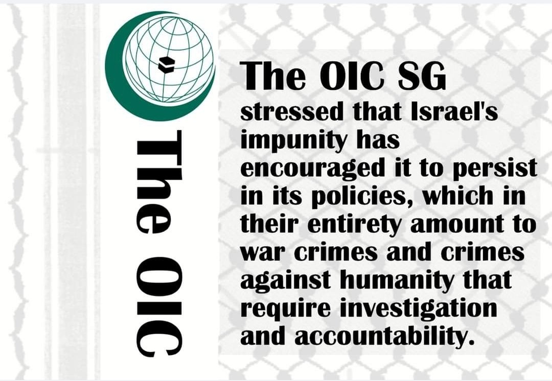 OIC_OCI's tweet photo. The General Secretariat of the Organization of Islamic Cooperation (#OIC) condemned the horrific crime committed by the #Israeli occupation forces in the city of #Nablus, which resulted in the death of three martyrs and wounding of dozens of #Palestinian citizens, https://t.co/Mr2iKRhJf6