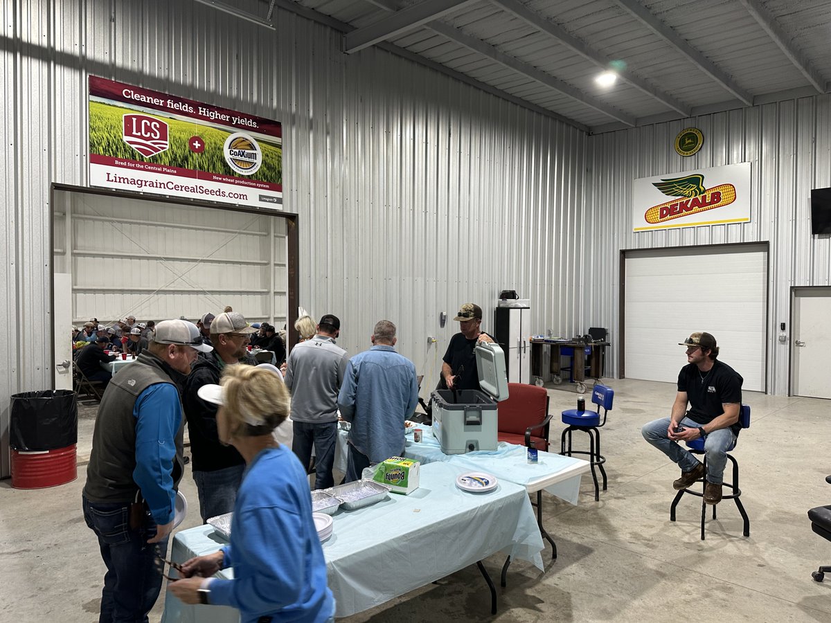 AlbaughLLC's tweet photo. Many thanks to our hosts at Pettit's Seed Farm and our friends at @LimagrainWheat for another outstanding day of plot tours, great discussion and delicious food, while learning about the #CoAXium Wheat Production System, powered by #AggressorAX herbicide. #YourAlternative https://t.co/09JH2DkJxn