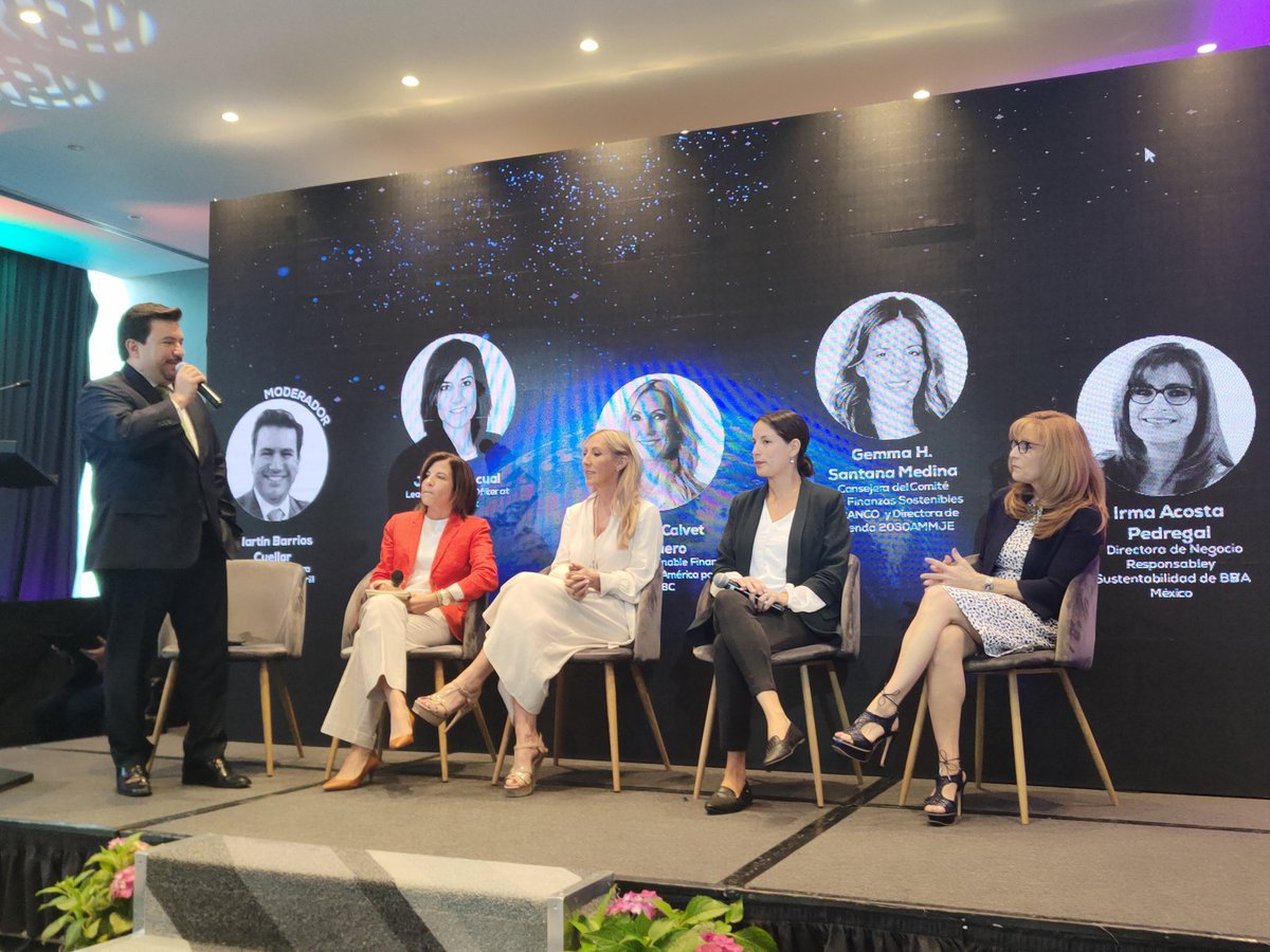 _GreenTology_'s tweet photo. En el panel #FinanzasSustentables del #WESS2023, expertos en la materia subrayaron que, se debe trabajar más en el combate al #Greenwashing, y en reducir la gran brecha entre las inversiones y las necesidades reales de la sociedad. @MERMmx @AMMJE https://t.co/WLd2KEKJOo
