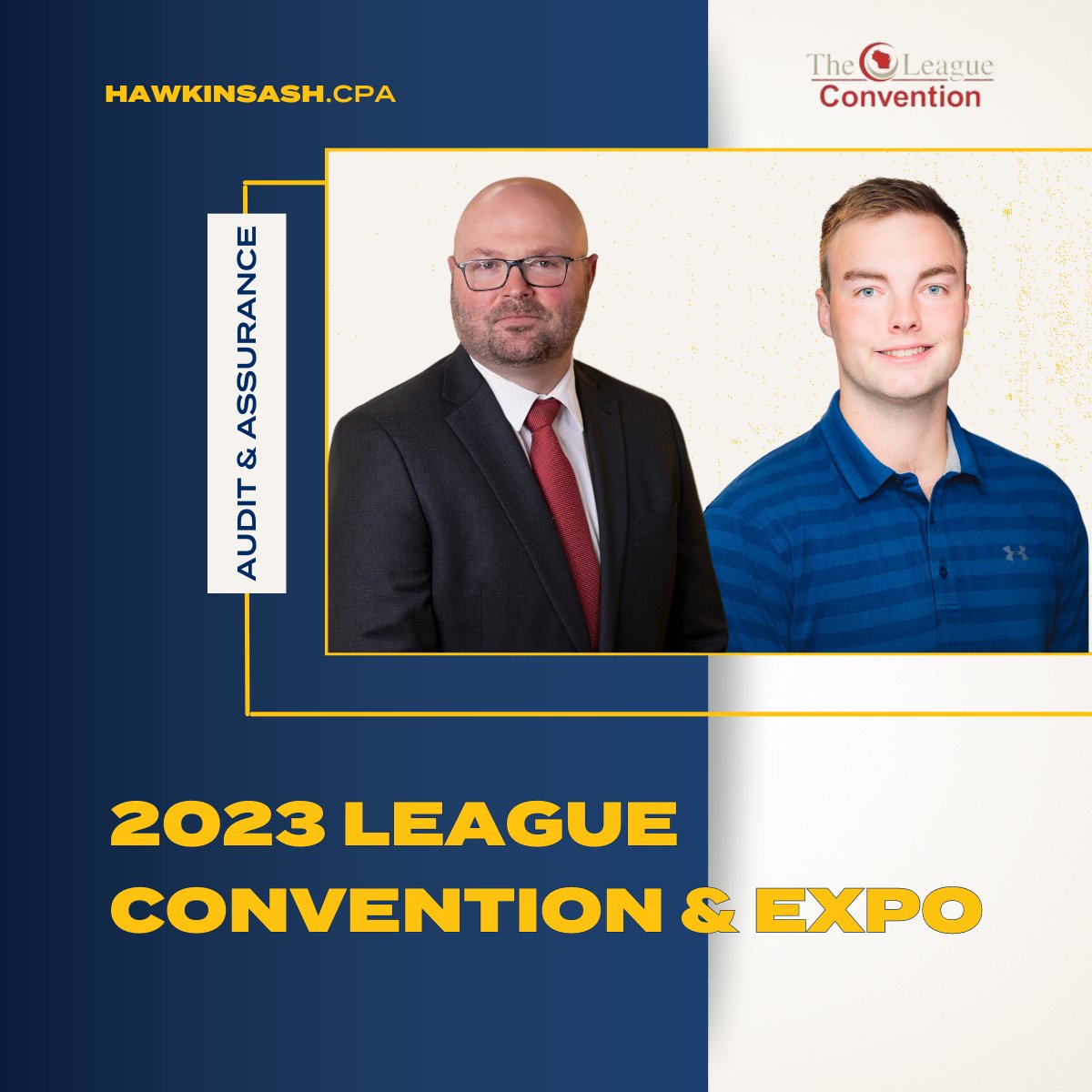 HawkinsAshCPAs's tweet photo. Stop by our booth at the 2023 @WICULeague Convention &amp; Expo at the Kalahari Resort &amp; Convention Center in Wisconsin Dells this week.

Jeff and Jack are excited to connect with credit union professionals and showcase our services.

Visit to learn more: https://t.co/Ql8grM19SM https://t.co/MrNOfkRnGa