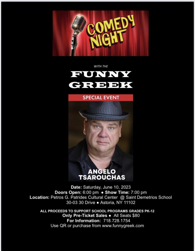 bigangcomic's tweet photo. Astoria NY Sat Jun 10 @stdemetriosastoriaschool now on sale! Tickets https://t.co/mYijii51zp #greekshow #NewYork #astoriagreeks https://t.co/unmLNEGBsB