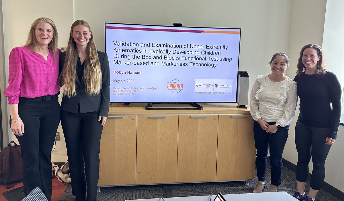 Dr. Robin Queen (@rmqueen_vt) on Twitter photo Great presentation & successful MS thesis defense by <a href="/GranataLab/">Granata Lab</a> member, <a href="/Robyn_HansenVT/">Robyn Hansen</a> who explored upper extremity joint movements in kids & validation of markerless MoCap. AmaIng committee of #WomenInEngineering. Thanks <a href="/NettaGurari/">Netta Gurari</a> & Sara Arena! <a href="/BEAMvt/">Virginia Tech Biomedical Engineering & Mechanics</a> <a href="/VTEngineering/">Virginia Tech Engineering</a> Great presentation & successful MS thesis defense by <a href="/GranataLab/">Granata Lab</a> member, <a href="/Robyn_HansenVT/">Robyn Hansen</a> who explored upper extremity joint movements in kids & validation of markerless MoCap. AmaIng committee of #WomenInEngineering. Thanks <a href="/NettaGurari/">Netta Gurari</a> & Sara Arena! <a href="/BEAMvt/">Virginia Tech Biomedical Engineering & Mechanics</a> <a href="/VTEngineering/">Virginia Tech Engineering</a>