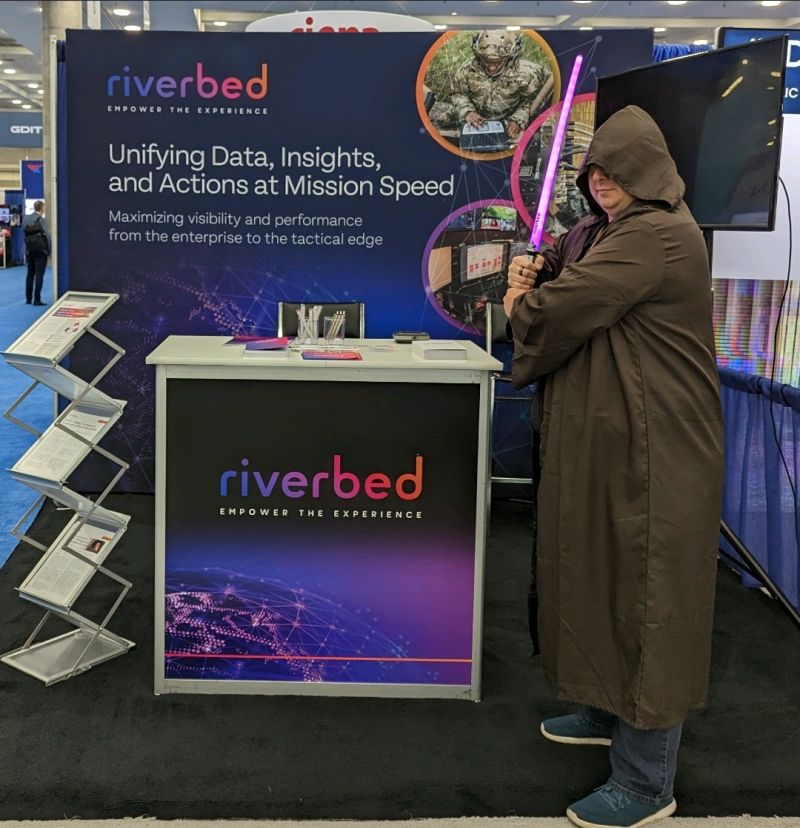 LifeatRiverbed's tweet photo. Thank you to all who stopped by @riverbed's booth at #TechNetCyber in Baltimore! For those lucky enough, we hope you enjoy your Riverbed light sabers. #LifeatRiverbed #MayThe4thBeWithYou https://t.co/DLRArWyvcF