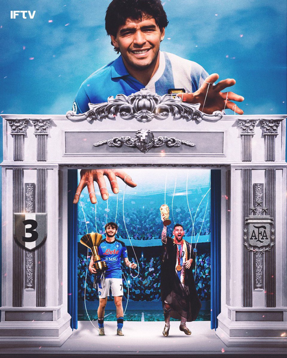 🇦🇷 1986 - Argentina win World Cup
🇮🇹1986/87 - Napoli win Scudetto

🇦🇷 2022 - Argentina win World Cup
🇮🇹2022-23 - Napoli win Scudetto

Diego Maradona STILL pulling the strings from above 💙☝️