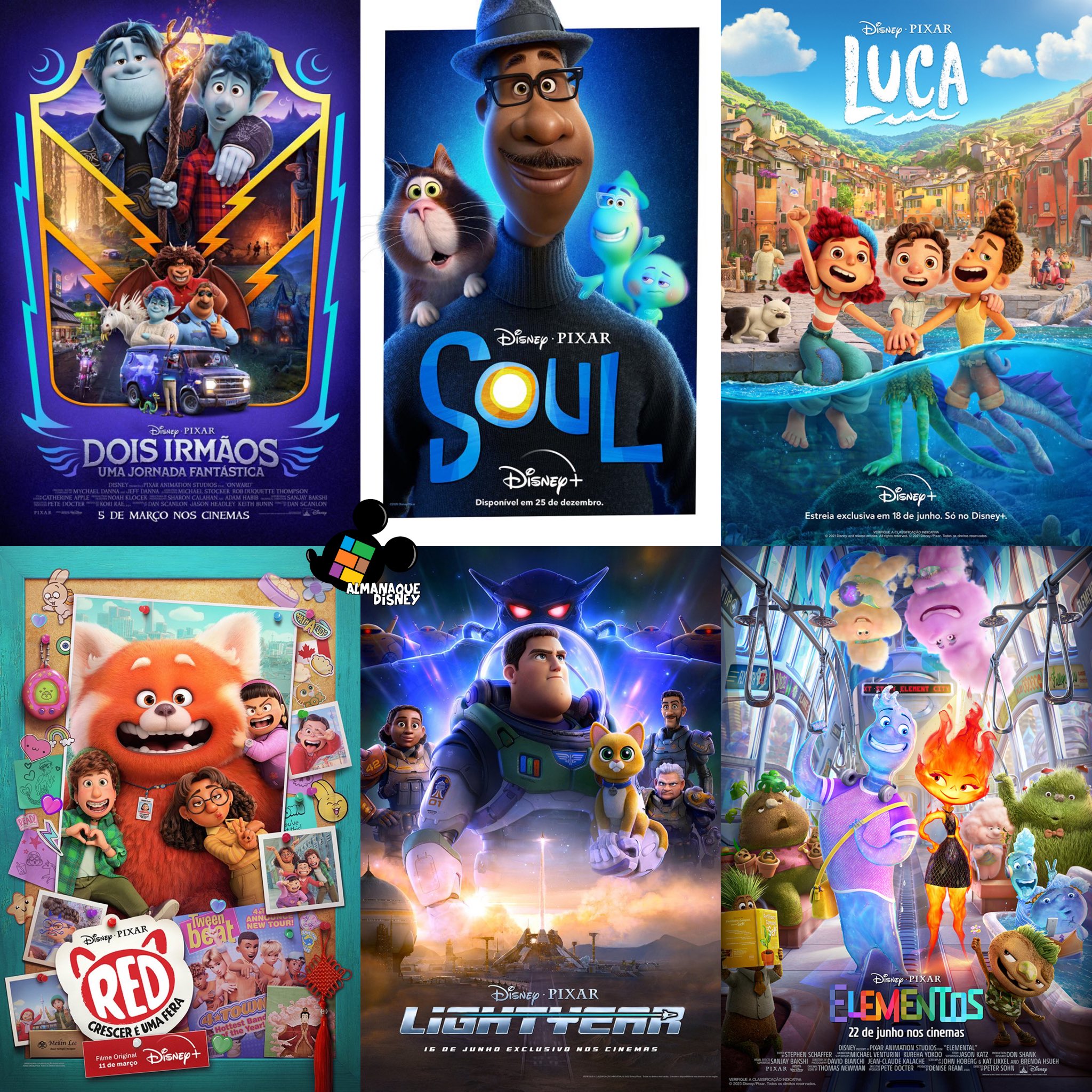 Almanaque Disney on X: Os seis filmes animados da Pixar nos anos 2020  🎺🧚🏻🇮🇹🐼🚀🔥  / X