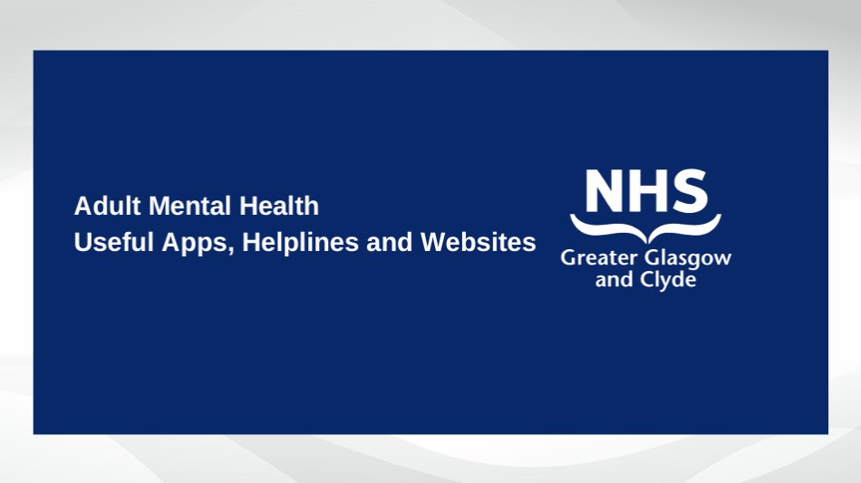 Aye Mind (@ayemind99) on Twitter photo Our Adult Mental Health apps, helplines and websites document is a useful resource to help families navigate the maze of supports and find help that’s appropriate to their needs. 
Download your copy: nhsggc.scot/downloads/adul… #MMHAW2023 Our Adult Mental Health apps, helplines and websites document is a useful resource to help families navigate the maze of supports and find help that’s appropriate to their needs. 
Download your copy: nhsggc.scot/downloads/adul… #MMHAW2023