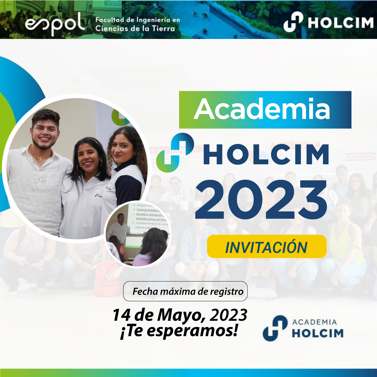 Invitamos a los estudiantes de Ingeniería 𝗖𝗶𝘃𝗶𝗹👷👷‍♀️al programa académico gratuito que dará <a href="/HolcimEcuador/">Holcim Ecuador</a> 🇪🇨 que empezará este 19 de mayo.📝Revisa toda la información y requisitos que necesitas para inscribirte en este link:🔗bit.ly/3LWARo6

#ProgramaCátedra #Holcim