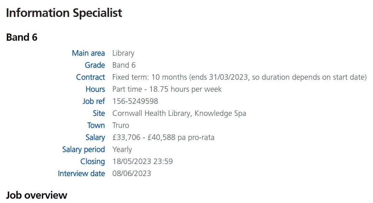 CILIPSW's tweet image. #JobVacancy #LibraryWork #Cornwall #NHS PT FixedTerm Information Specialist: Library qualifications/experience desired but not essential. Equivalent degree/experience considered. For an informal conversation contact Katy Oak 01872 25444 or 
k.oak@nhs.net …kwithus.royalcornwallhospitals.nhs.uk/joining-us/lat…