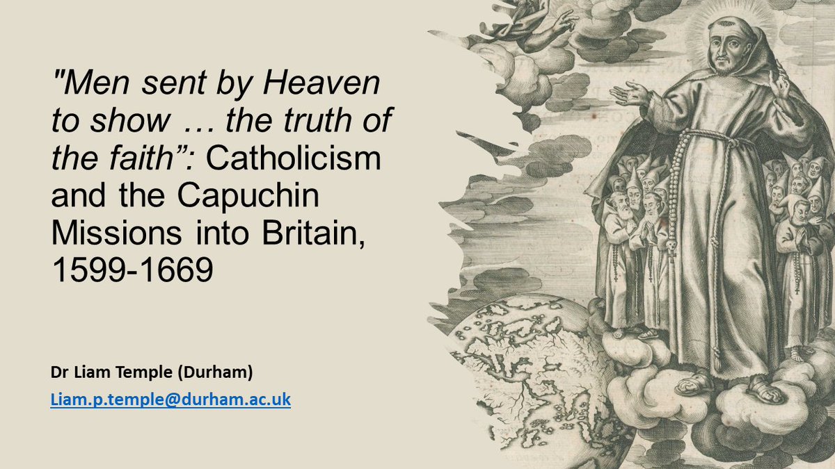 Excited to be speaking at @ihr_history @ReligiousHistB1 in a few weeks on the topic of Capuchins, the Catholic Reformation, and the missions into Britain in 17thC. Info: history.ac.uk/events/men-sen… #CathHist #twitterstorians #history #Catholicism #Capuchins #EMreligion #recusantsbaby
