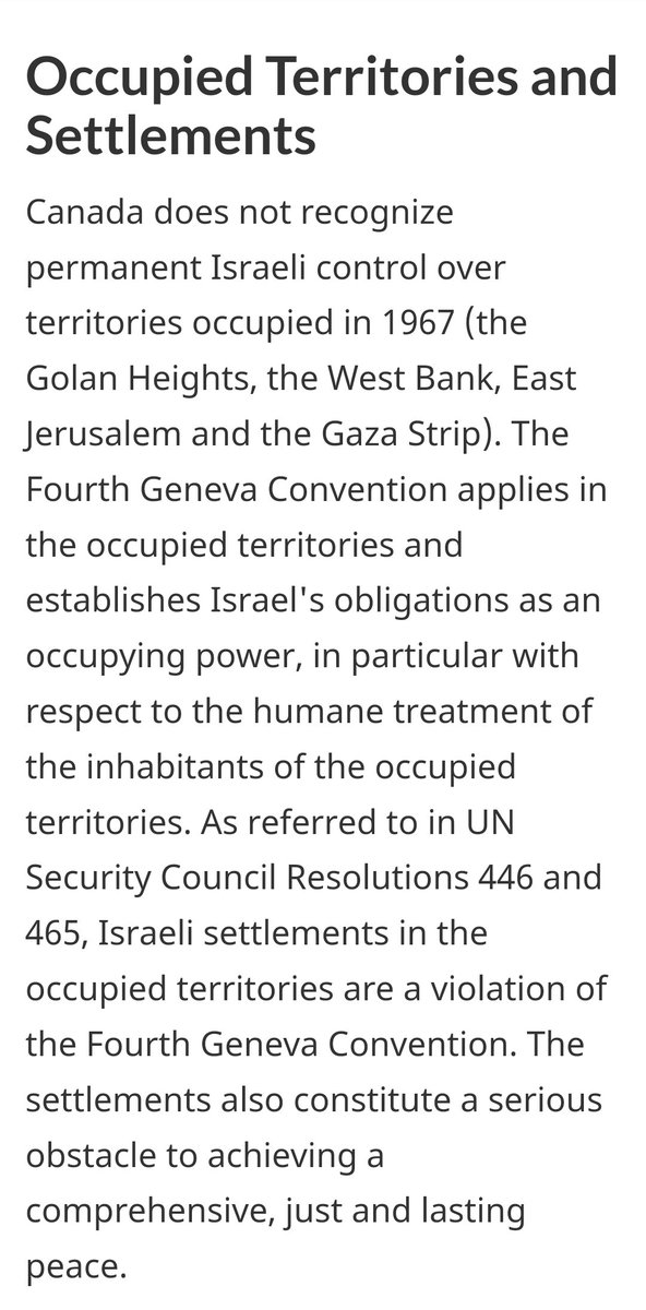 Reh_Ca's tweet photo. @probsnotspam @chambermichaels @l_stone I have never heard that before that Palestinians kill people "just for being Jewish". Killing anyone regardless of the reason is unacceptable. But the world needs to understand who is oppressing who. Here is the official standing of Government of Canada on Israeli occupation. https://t.co/8z0MNxkHwp