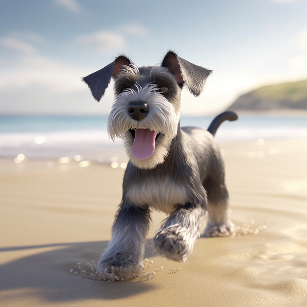 SchnauzerToons's tweet photo. This Mini Schnauzer just got back from the beach and is living her best life! Sand between her paws, wind in her fur, and a smile on her face. #DogsofTwitter #MiniSchnauzer #SchnauzerGang #doglovers #ZSHQ #BeachVacation  🐾🌊🐶❤️ https://t.co/6DGmGs32oz