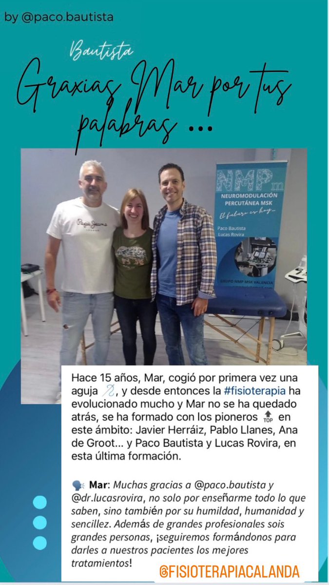 Por cosas como estas nos gusta seguir formando profesionales . Las palabras de gratitud de nuestros alumnos son de lo más reconfortante. Gracias Mar por tus palabras . <a href="/pacobautista1/">Paco Bautista</a> <a href="/lucasrovira/">Lucas Rovira, MD. PhD.</a>
