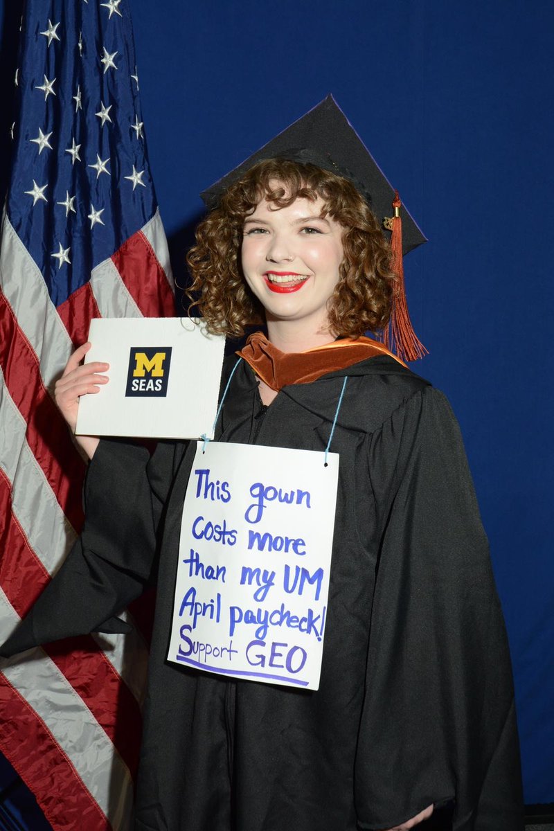 geo3550's tweet photo. 100s and 100s of grads were willing to risk losing our April paychecks b/c the issues we're facing are too serious to be ignored. @UMichPrezOno STILL doesn't seem to get it: offering us an effective pay cut, insufficient protections from harassment, &amp; nothing on public safety. https://t.co/D4caD0HQy6