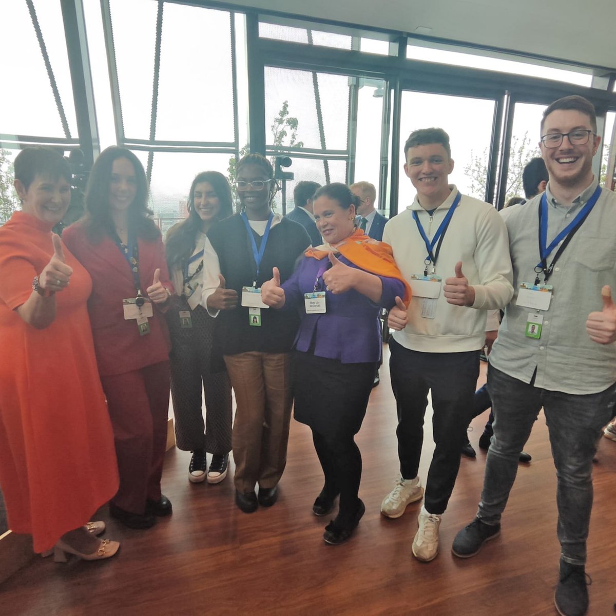MaryLouMcDonald's tweet photo. Welcome neighbours! Great celebrations as Salesforce open new sustainable landmark building in Dublin's north inner city. Talented young workforce eager to build relations with the community. Congrats everyone! Especially Dr David Dempsey https://t.co/afcuoXqdtu