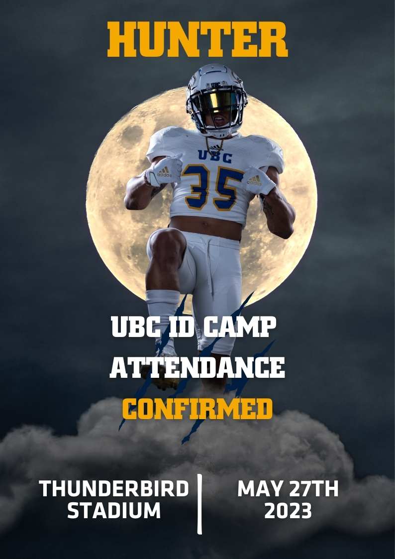 Hunter (@hunter_h51) on Twitter photo Thank You <a href="/ubcfbl/">UBC Football</a> for inviting me to the UBC ID camp! I'm excited to attend and show off my skills Thank You <a href="/ubcfbl/">UBC Football</a> for inviting me to the UBC ID camp! I'm excited to attend and show off my skills