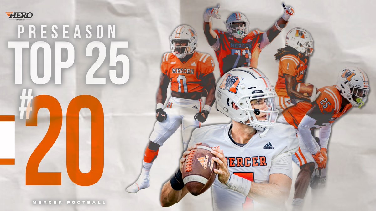 Mercer Football (@mercerfootball) on Twitter photo Preseason rankings starting to roll in...
HERO Sports ranks Mercer No. 20 in its preseason poll.
🗞️: bit.ly/415u3Jd
#RaiseTheBar | #RoarTogether Preseason rankings starting to roll in...
HERO Sports ranks Mercer No. 20 in its preseason poll.
🗞️: bit.ly/415u3Jd
#RaiseTheBar | #RoarTogether