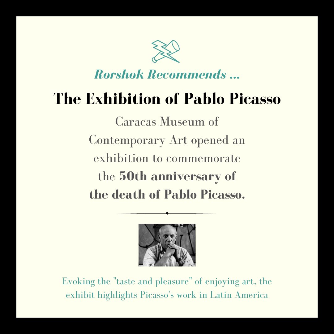📖 #ARTS | The #Caracas Museum of #ContemporaryArt opened an #exhibition to commemorate the 50th anniversary of the death of Pablo #Picasso. 

#rorshok #venezuela #noticiasvenezuela #art #culture #history #whattodoinvenezuela #whattodoincaracas #whattodothisweekend #doralzuela