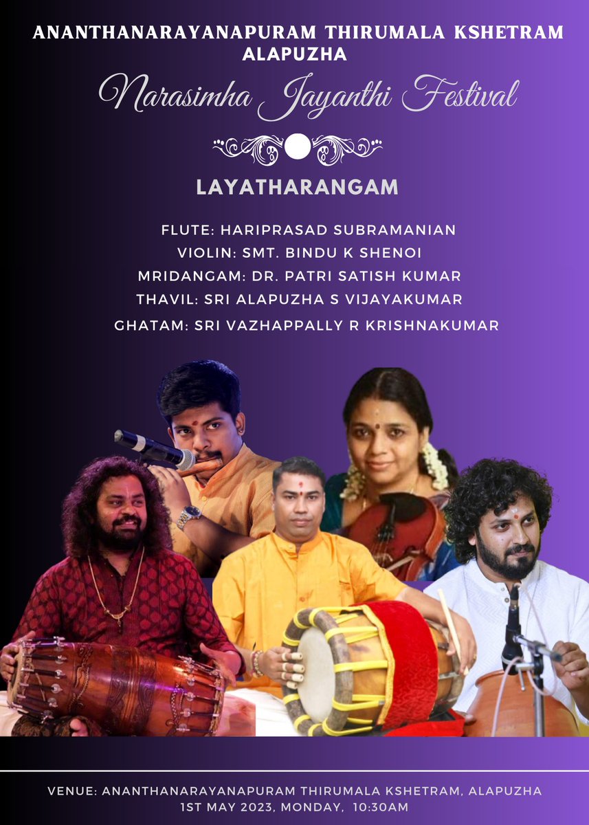 FluteHariprasad's tweet photo. #HariprasadSubramanian #KeralaFlutePlayers #CarnaticFlute #PatriSatishKumar #AlapuzhaSVijayakumar #VazhappallyRKrishnakumar #BinduKShenoi https://t.co/FrfTntkF0o