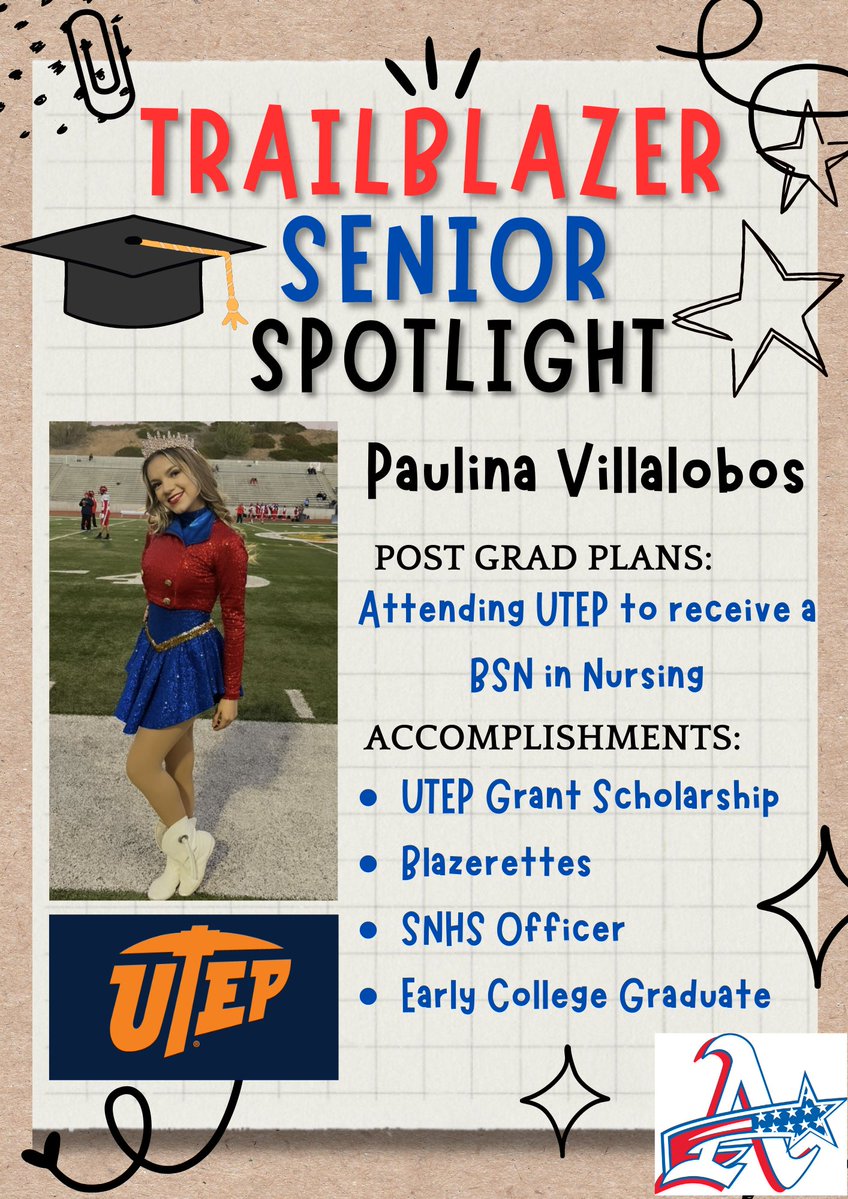 Some more great Trailblazer spotlight from our amazing seniors!!! We are all so proud of our scholars!!! ❤️💙⭐️🥳#TeamSISD #BlazerNation