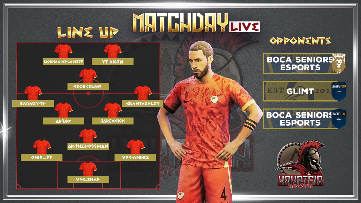 ⚽️ Our lineup for tonight’s games. Hoping to start off from where we left on Tuesday.

⏰ Kick-Off: 8PM, 8:45PM &amp; 9:15PM.

🎨 Graphic: <a href="/PhantomDesign21/">Phantom Designs</a>