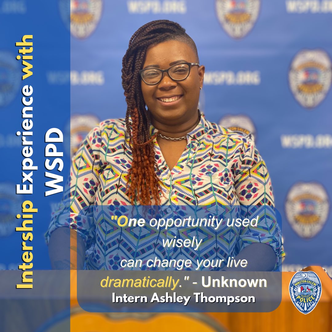 cityofwspolice's tweet photo. Congratulations to WSPD Spring 2023 Interns Ashley, Ja’Qaela, Essence, and Tygah. 

WSPD would like to Congratulate you all on Graduating WSSU and good luck on all your future endeavors. 

#WSSU1892 #cityofwinstonsalem #cityofwspolice #Classof2023 https://t.co/Ypg9QJRVGS