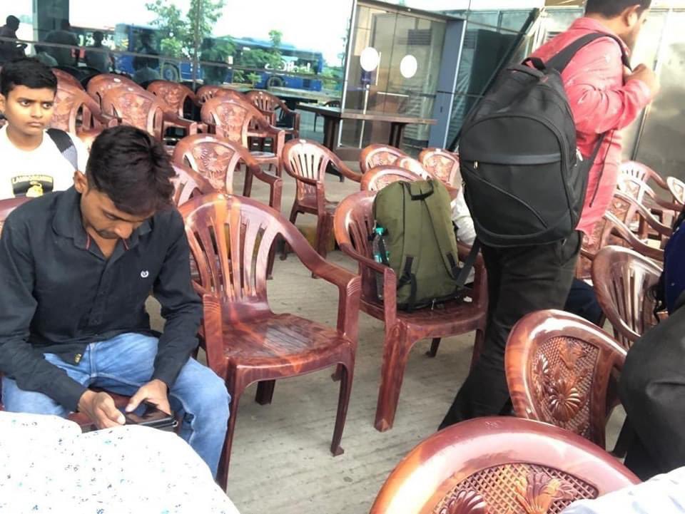 tppbihar's tweet photo. Only in #bihar will one find plastic chairs for travellers on an airport in India. 🙏🏾 Picture of #darbhanga airport. https://t.co/StlYTciY47