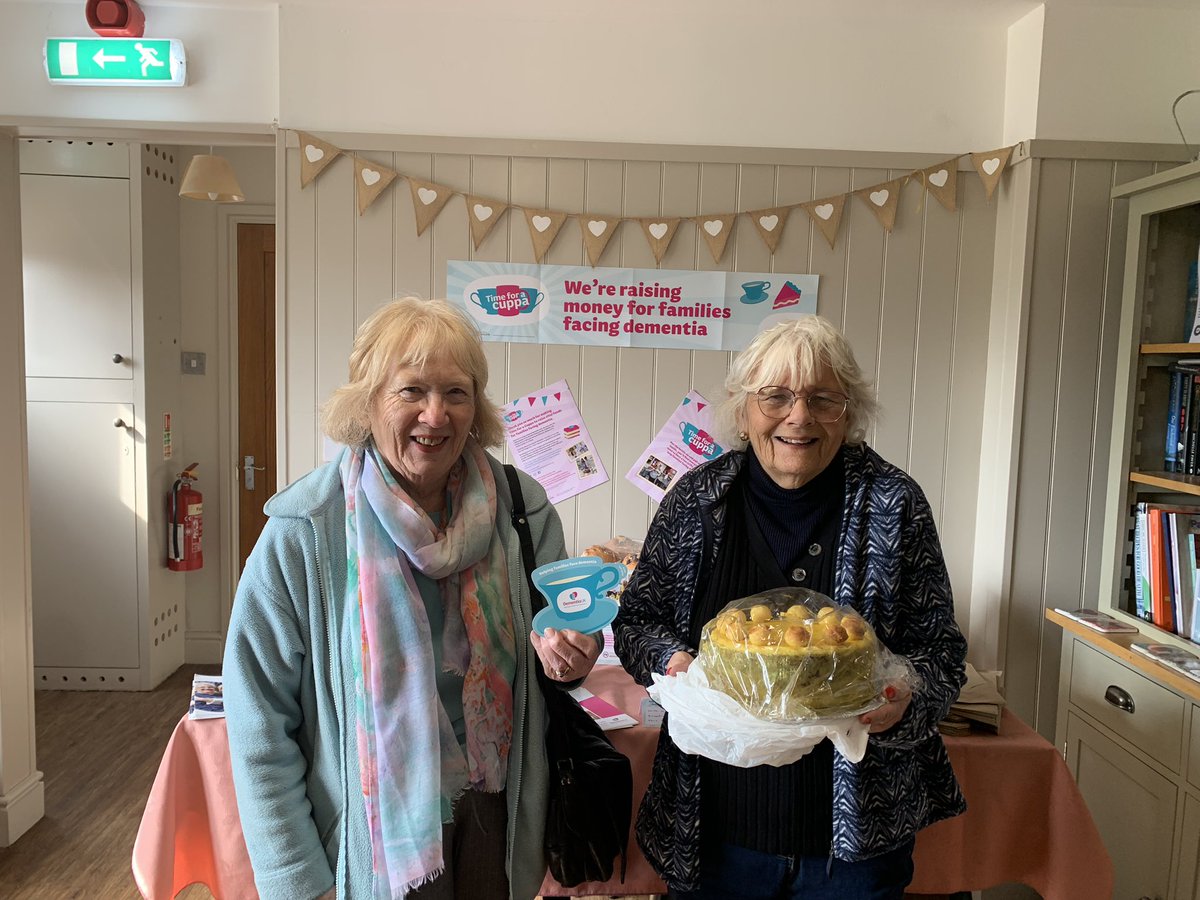 Our first supporters arrived on the dot of 10am to get the crop of the cakes #timeforacuppa #DementiaUK