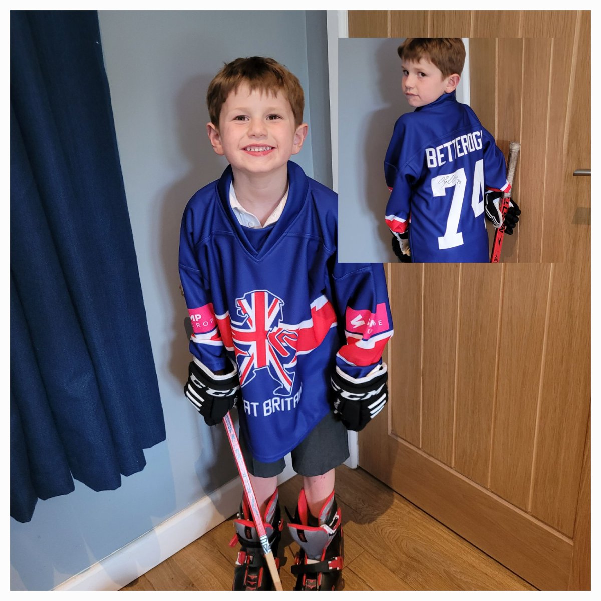 FranSmith22's tweet photo. Early birthday present for Austin. He's so excited about tomorrow! Let's go GB @TeamGBicehockey https://t.co/IeTzLIbzKX