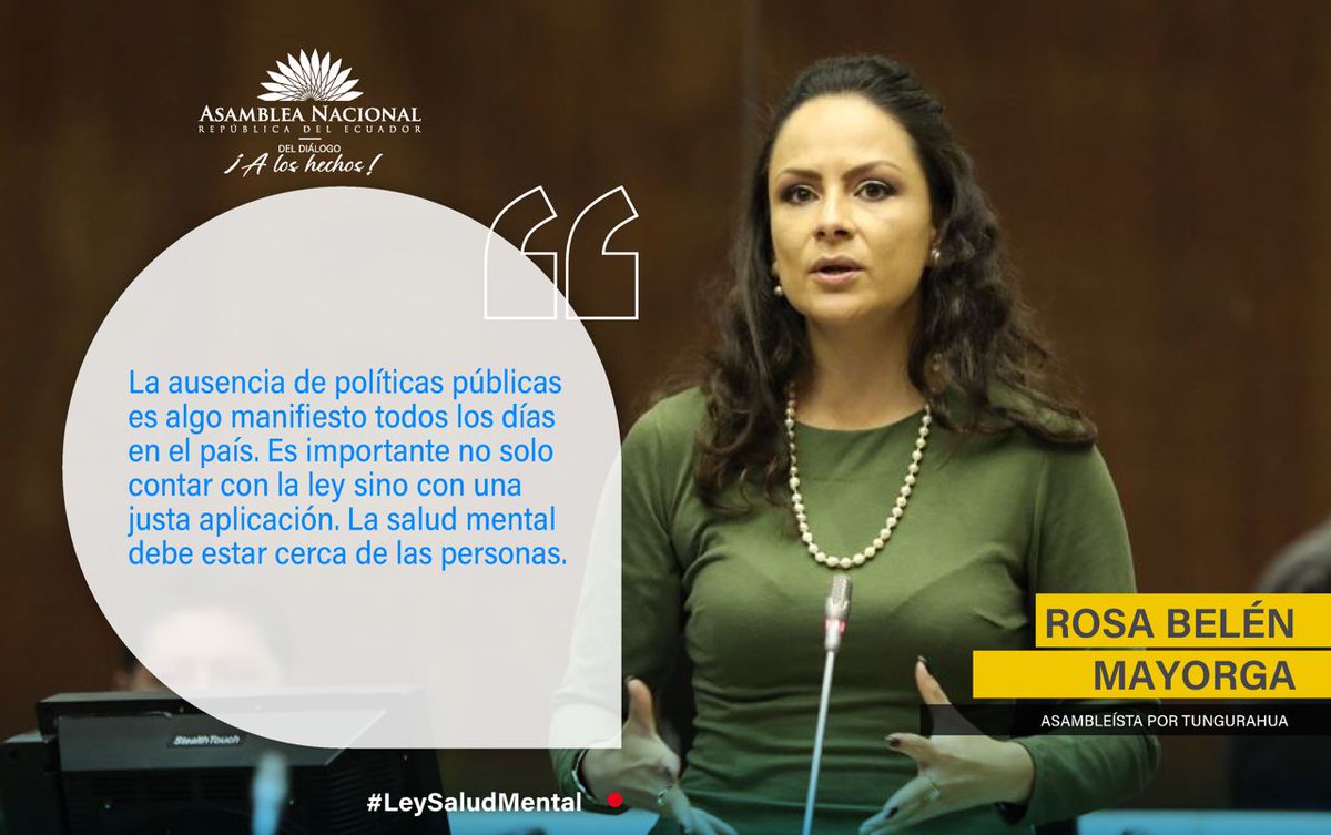 #PlenoLegislativo869 | @RosaBelnMayorg1 respecto al informe para segundo debate del Proyecto de Ley Orgánica de Salud Mental.
