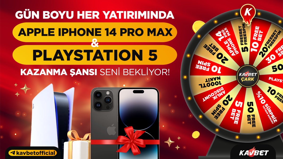 🎡KAV ÇARK YATIRIM BONUSU

🔥Gün boyu her yatırımında çarkı çevir; Nakit, Freespin, Freebet, Ps5 hatta Apple Iphone 14 Pro Max kazanma şansını yakala!

🎁📱Iphone 14 Pro Max
🎁🎮Playstation 5