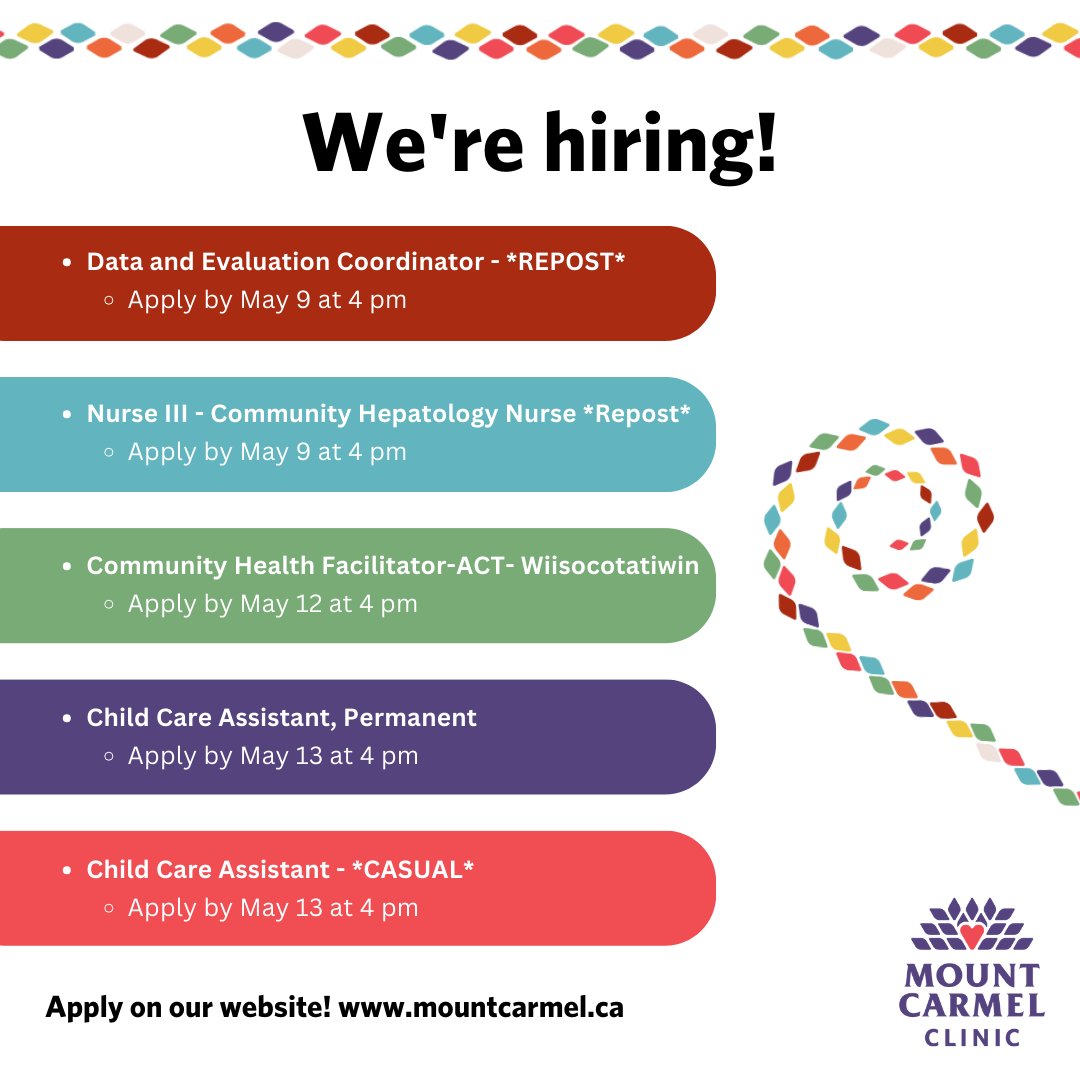 mountcarmelwpg's tweet photo. We're hiring for many exciting roles and would love for you to join our team!
Apply on our website, https://t.co/F3CpvJggZu https://t.co/vNmenAkBwm