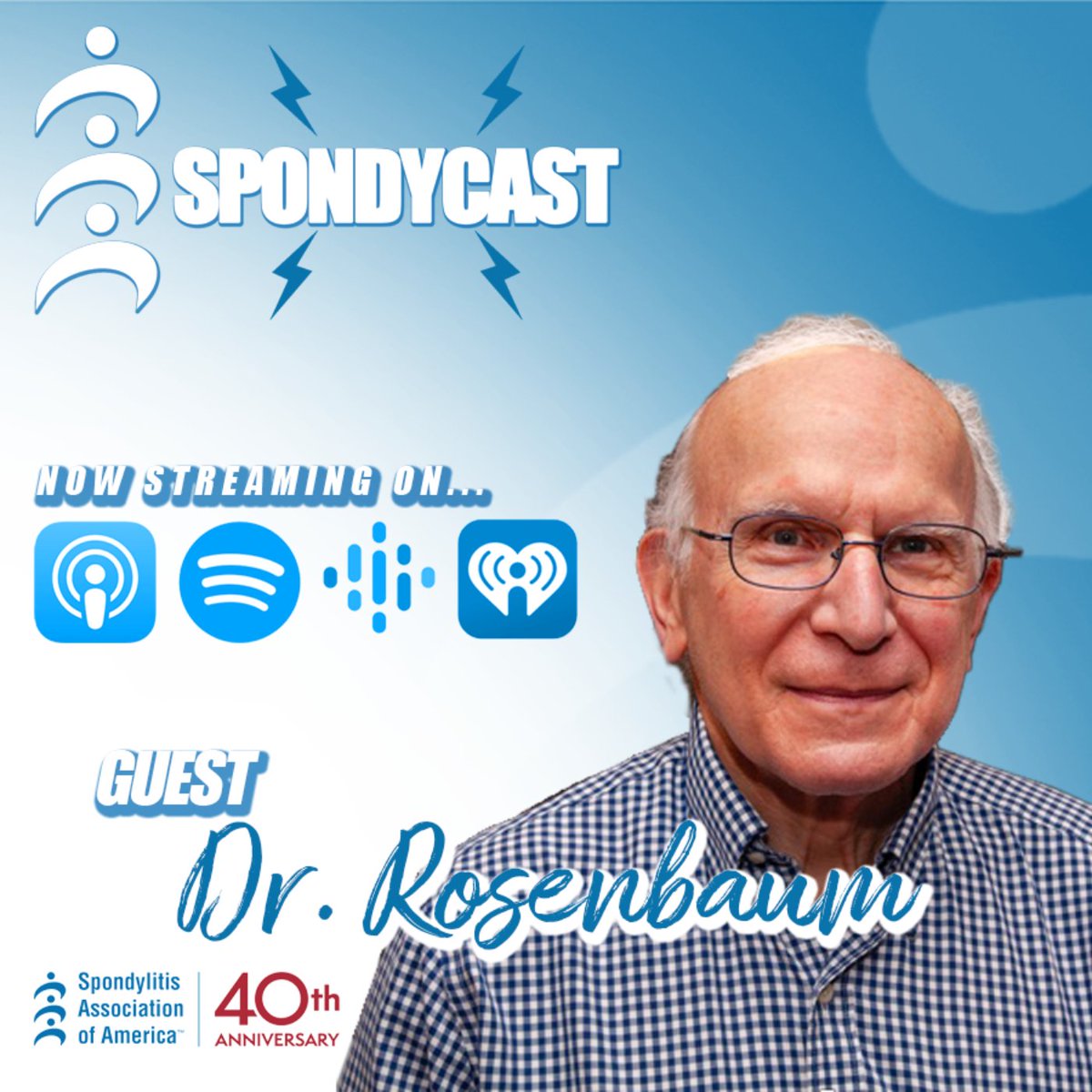 spondylitis's tweet photo. The newest episode of #Spondycast with host Jill Miller features Rheumatologist Dr. James Rosenbaum who will discuss how #spondyloarthritis can impact the eyes, the current treatments available, and the latest research on #Iritis &amp; #Uveitis.
Listen now at https://t.co/2j7Kx7aagj https://t.co/M5zw8cFOcy