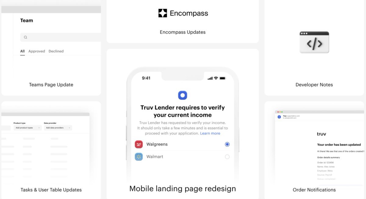 TruvHQ's tweet photo. Check out our April product update with details on enhancements to our dashboard, user experience improvements, platform integrations, developer experience, and more.
👉https://t.co/e9Ov2BnlYe 
#truv   #banking  #mortgage  #lending  #openbanking #openfinance https://t.co/iXR7WM7Vs6