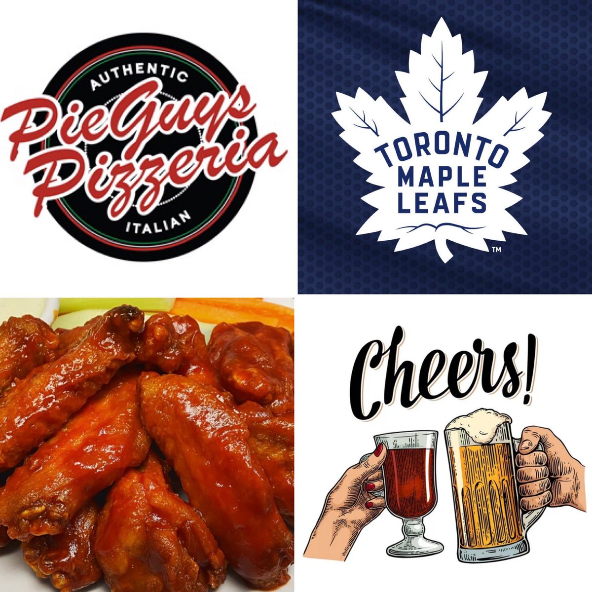 Join us tonight @ #PieGuysTapAndGrill for some awesome #Leafs energy on our 2 huge projection screens, $7.99 #WingSpecial and tons of #CheersAndBeers! 
🤩🏒🍁🍗🍕🤘🏼🍻