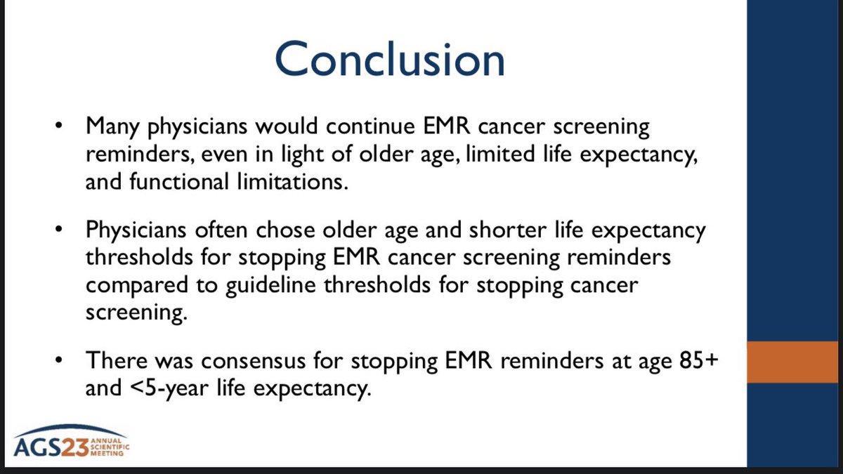 Docgabby35's tweet image. 📣 Did you know that the use of EMR reminders has been linked to less deliberate decision-making? 😲 Tailoring EMR reminders to support individualized decision-making, rather than simply stopping them, may be more acceptable to physicians. 🤔 #EMRreminders #individualized #AGS23