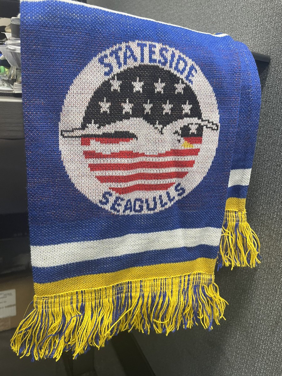 Let’s do this! Rocking the <a href="/bhafcstateside/">Stateside Seagulls</a> scarf at work while <a href="/cody_crimmins/">CodyCrimmins</a> is wearing his Man U shirt 👎#BHAFC #BHAMUN