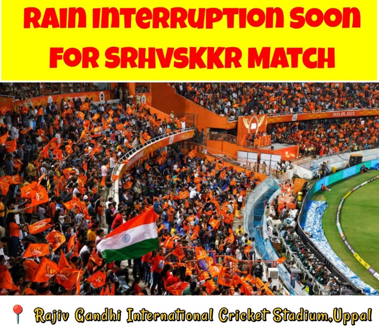 ToofanNewsHyd's tweet photo. #SRHvsKKR Match likely to get Interrupted in the next 20mins( around 10:30PM) as Heavy Rains Spreading Towards #Uppal.

#HyderabadRains https://t.co/sYhecN5oxT