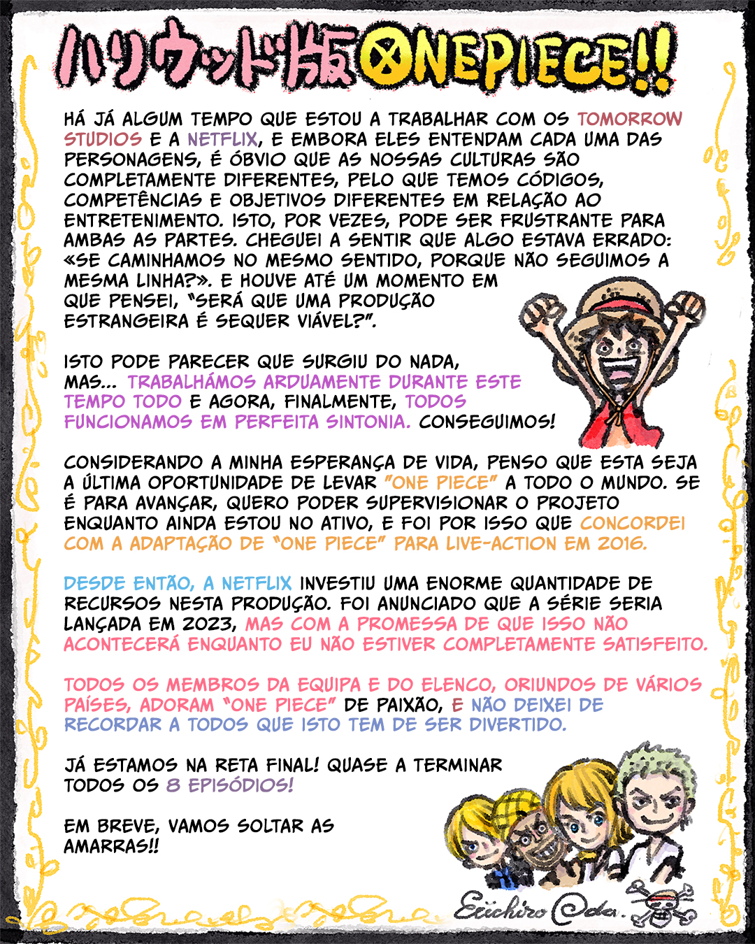 One Piece terá evento em julho; Promessa de grandes anúncios