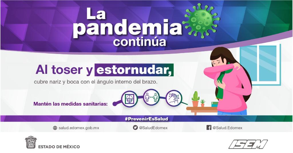 La pandemia continúa, sigue con las medidas sanitarias ante el #Covid_19mx; no bajemos la guardia, cuida de ti y de tu familia. #PrevenirEsSalud