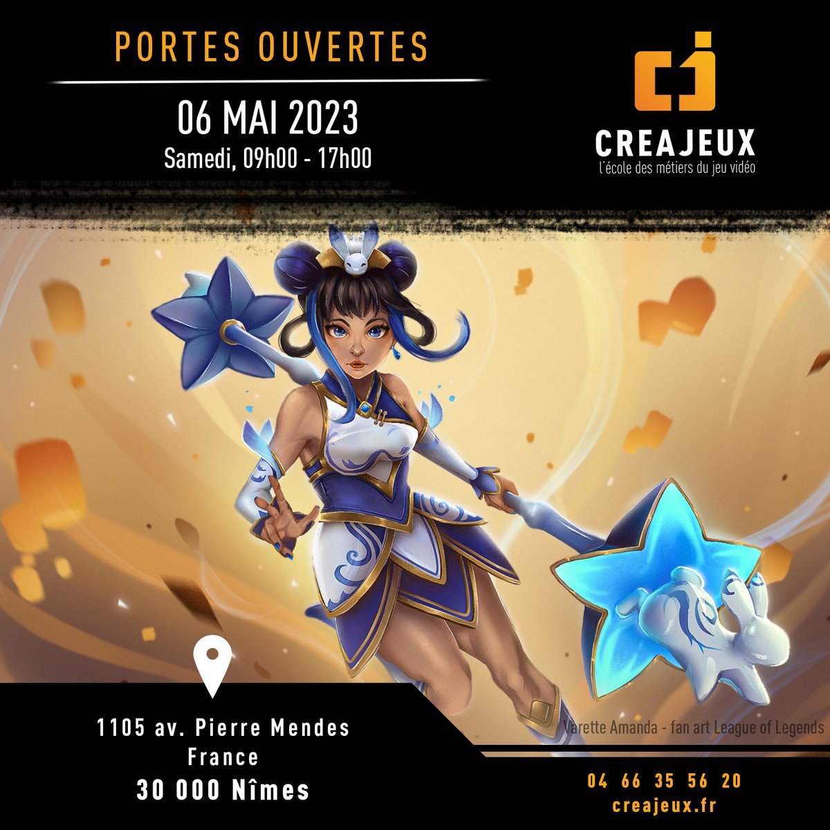 creajeux's tweet photo. [PORTES OUVERTES]

⏰ Retrouvez-nous le samedi 6 mai 2023 de 09h00 à 17h30
dans nos locaux !

#creajeux #jeuxvideo #programmation #Infographie
#JPO #portesouvertes https://t.co/FBWiIBuKCx