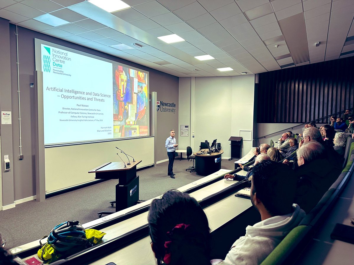 Attending an insightful public lecture on “AI and Data Science: Opportunities and Threats” by Professor Paul Watson <a href="/PaulWatsonNcl/">Paul Watson</a> organised by INSIGHTS together with <a href="/UniofNewcastle/">Newcastle University</a>. Great attendance tonight @ Curtis Auditorium within the campus.